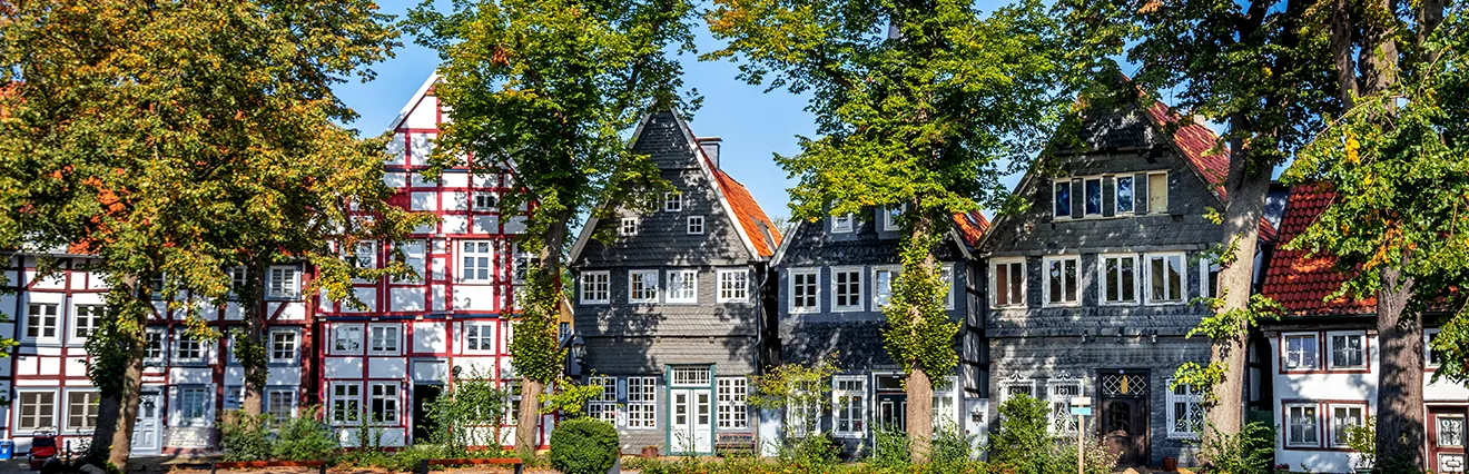 Gütersloh Stadtansicht mit Fachwerkhäusern